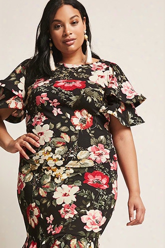 Plus Size Eta Floral Tiered Top