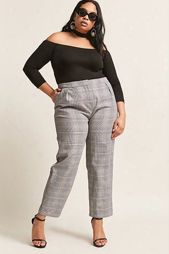 Plus Size Glen Plaid Ankle Pants