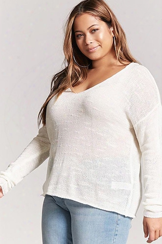 Plus Size Slub-knit Top