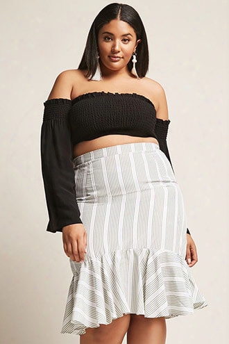 Plus Size Stripe Skirt