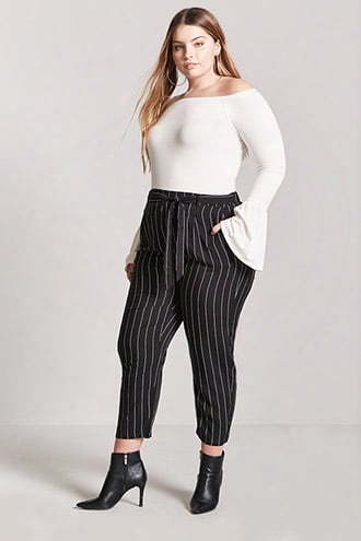 Plus Size Stripe Woven Pants
