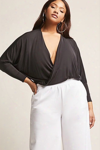 Plus Size Surplice-front Top