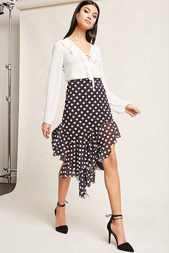 Polka Dot High-low Skirt