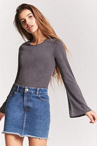 Raw-cut Bell Sleeve Top