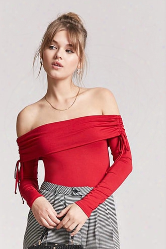 Ruched Off-the-shoulder Bodysuit