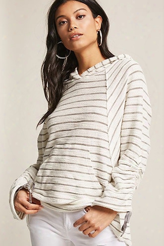 Ruched-sleeve Stripe Top