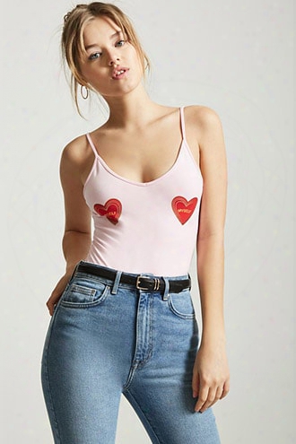 Scoop-back Heart Graphic Bodysuit