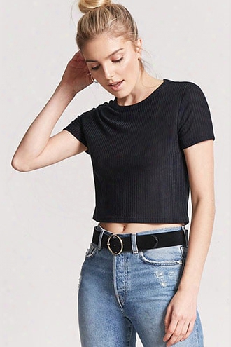 Shadow-striped Crop Tee