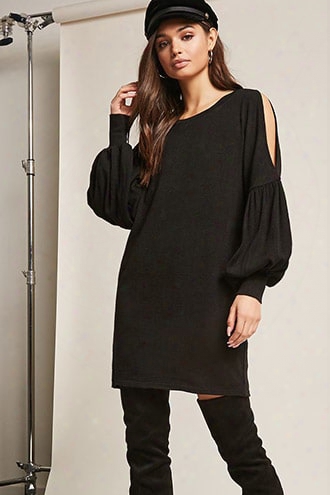 Split Balloon-sleeve Dress