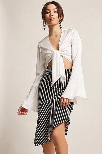 Stripe Asymmetrical Skirt