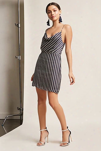 Stripe Cowl Neck Cami Dress
