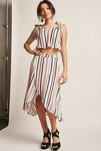 Stripe High-low Tulip Skirt
