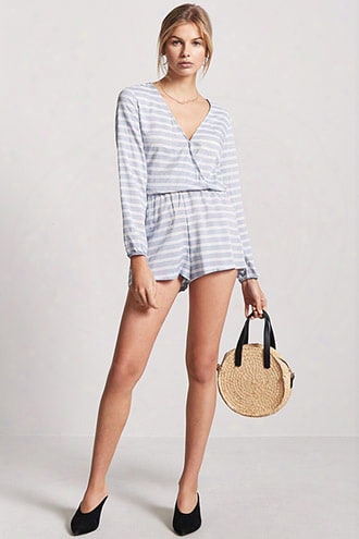 Stripe Surplice Romper