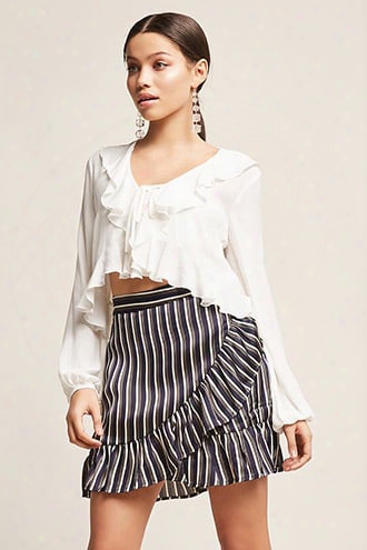 Stripe Tulip Flounce Skirt