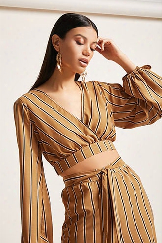 Striped Surplice Top