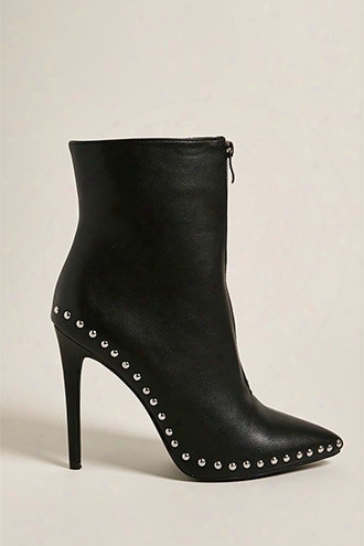 Studded Zip-front Ankle Booties