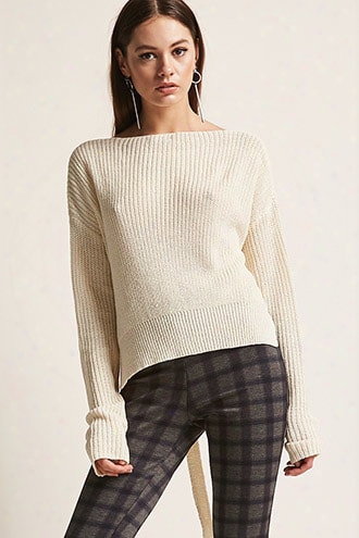 Sweater-knit Tie-front Top