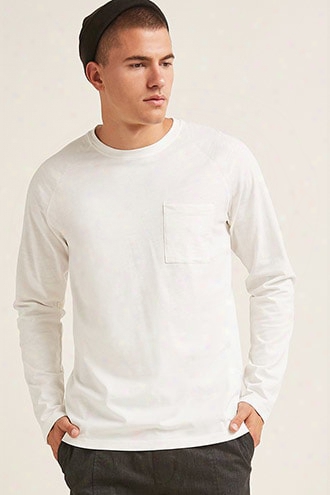 Textured Crew Neck Pocket Tee