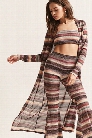 Multicolor Stripe Open-Front Longline Cardigan