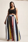 Plus Size Box Pleat Colorblock Maxi Skirt