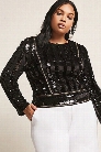 Plus Size Velvet & Sequin Top