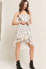 Z&L Europe Stripe Fringe Halter Dress