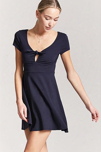 Tie-front Cutout Mini Dress