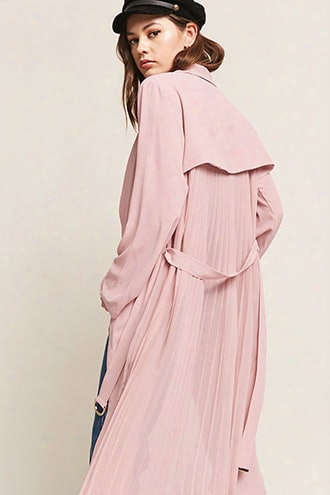 Woven Accordion-pleat Duster Jacket