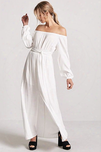 Woven Off-the-shoulder Maxi Dress