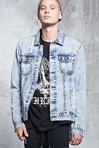 Zipper-hem Denim Jacket