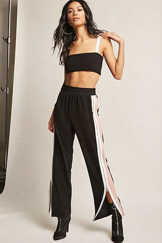 Zippered Side-stripe Pants