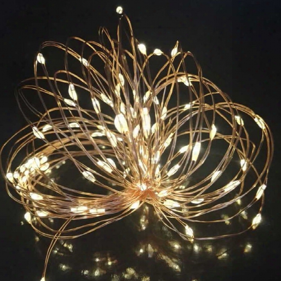 10m 100 Led Copper Wire String Light Solar Power String Fairy Light For Outdoor Living Decoration Garden