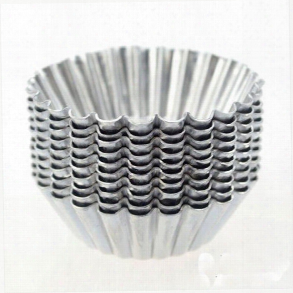 10pcs Reusable Egg Tart Aluminum Mould Cupcake Cookie Round Cake Pudding Chocolate Baking Muffin Tin Mould 7cm Diameter