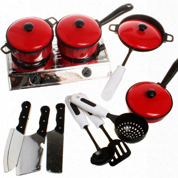 13pcs Children House Kitchen Toys Utensils Cooking Pots Pans Food Dishes Cookware Baby Kids Kitchen Toy Set