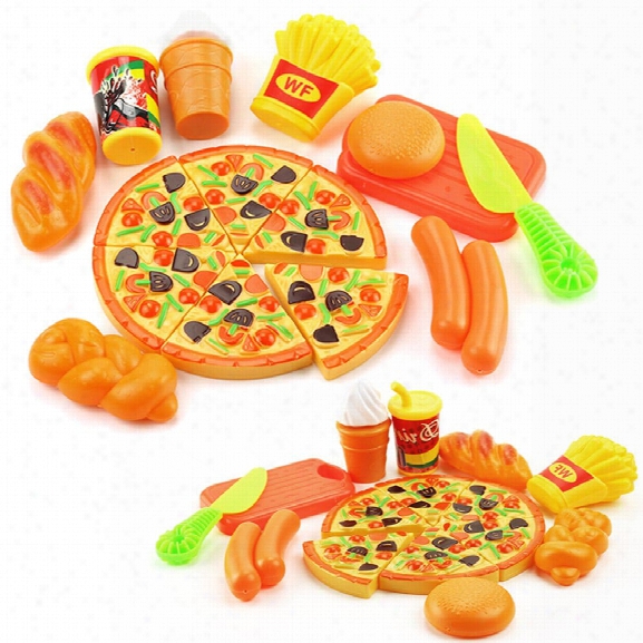 15pcs Children Play Set Toy Plastic Food Pizza Kitchen Baby Classic Kids Toys Pretend Playset Education