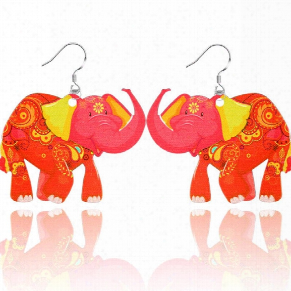 2017 New Fashion Jewelry Brand Cartoon Animal Happy Prairie Story Series Elephant Drop Earrings For Women And Girls