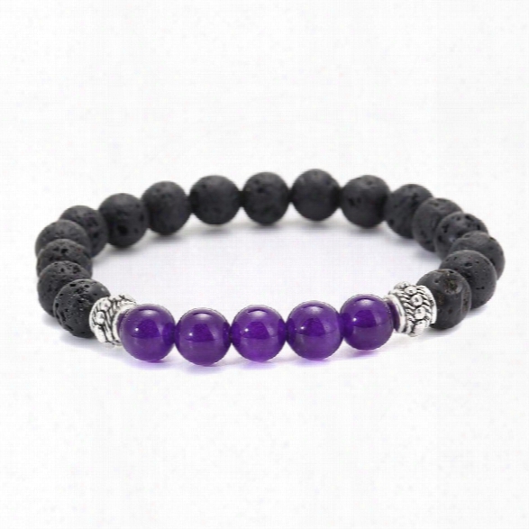 2018 New Bracelet 8mm Volcanic Stone Beads Bracelets Fashion New Beautiful Jewelry For Women Men Party Gift Jewelry