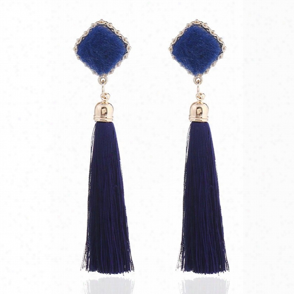 2018 New Design Acrylic Cotton Earrings Classic Long Tassel Dangle Earrings For Women Pendant Earrings Statement Jewelry