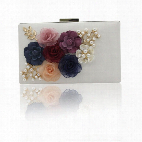 2018 Time-limited Pocket Small Flower Pearl Rhinestone New Arrival Sweet Women Day Clutch Bridal Bag