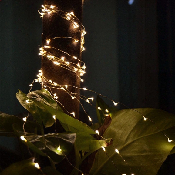 2m 20-led Lights Battery Powered Copper Wire String Lights For Christmas Festival Wedding Party Home Decoration