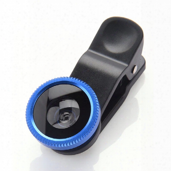 3 In1 Mobile Phone Camera Lens Kit Fish Eye Lens Super Wide Angle Lens With Black Universal Phone Clip