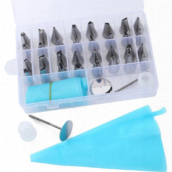 38 Pcs Cake Decorating Kit Include Baking Nozzles Piping Icing Frosting Tips Couplers Pastry Bags Flower Nails