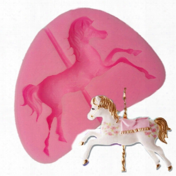 3d Jewelry Carousel Horse Mould Fondant Cake Molds Silicone Mold Cupcake Mould Baking Tools Chocolate Mold Marry-go-roun