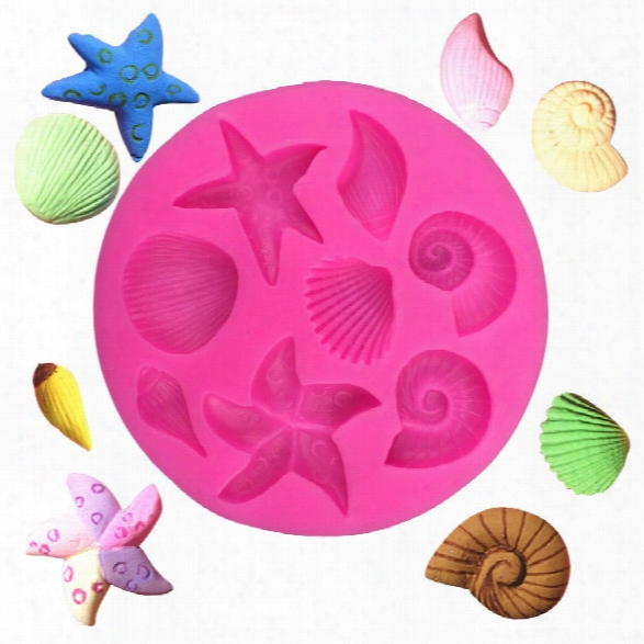 3d Starfish Sea Shells Animal Silicone Mould Fondant Cake Decorating Tools Chocolate Candy Molds Kitchen Baking Moulds