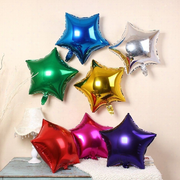 3pcs Star Shape Foil Mylarb Alloons 6 Color 18 Inch Pentagram Balloon For Birthday Party Wedding Decoration