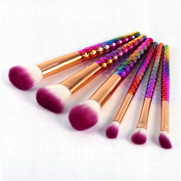 6pcs Unicorn Makeup Brushes Set Pincel Maquiagem Colorful Contour Base Foundation Powder Blush Cosmetics