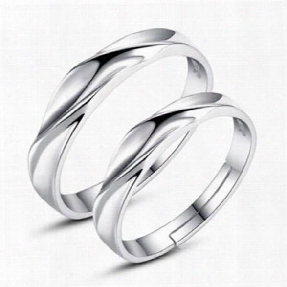 Ataullah New 925 Silver Lovers' Rings Men And Women Trendy Sterling Silver Rings Adjustable Size Fine Jewelry Rwd852