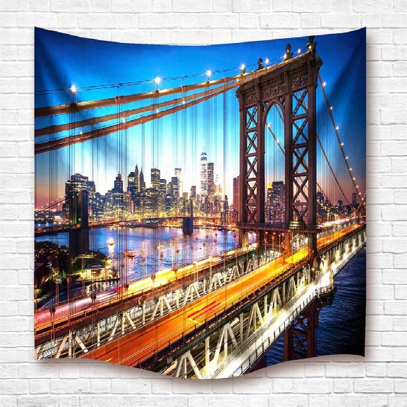 Brooklyn Bridge 3d Digital Printing Home Wall Hanging Nature Art Fabric Tapestry For Dorm Bedroom Living Decorations