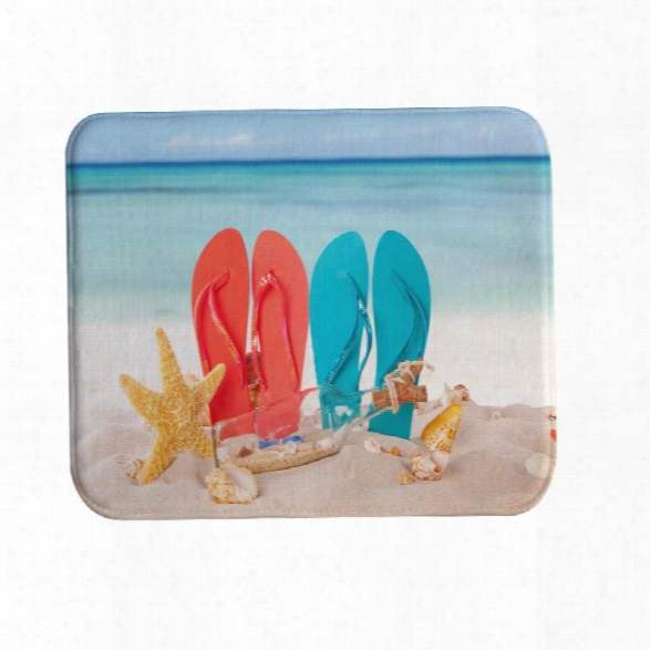 Couple Beach Shoes Bath Mat Rug Super Soft Non-slip Machine Washable Quickly Drying Antibacterial For Kitchen