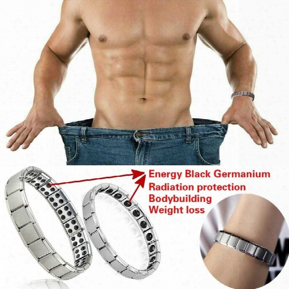 Couple Germanium Titanium Steel Elastic Bracelet Stretch Bracelet Bangle For Men Women Health Energy Ge Power Jewelry